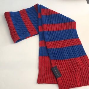 TOMMY HILFIGER Blue/Red Knit Scarf